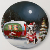 Badge Rond 15,2 Cm Boston Terrier Caravan Christmas Adventure (Devant)