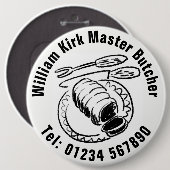 Badge Rond 15,2 Cm Boucher maître (Devant & derrière)