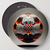 Badge Rond 15,2 Cm Boule de football croate fière (Devant & derrière)
