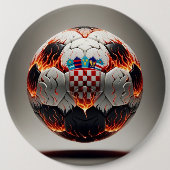 Badge Rond 15,2 Cm Boule de football croate fière (Devant)