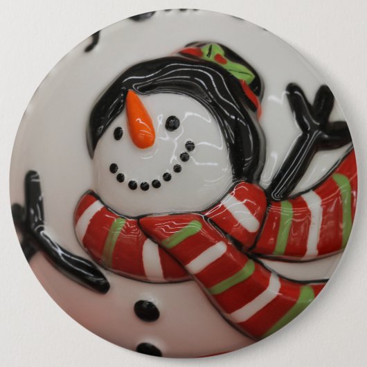 Badge Rond 15,2 Cm Boule de neige (Devant)