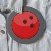 Badge Rond 15,2 Cm Boule rouge de Bowling (En situation)