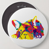 Badge Rond 15,2 Cm Bouledogue français (Devant & derrière)