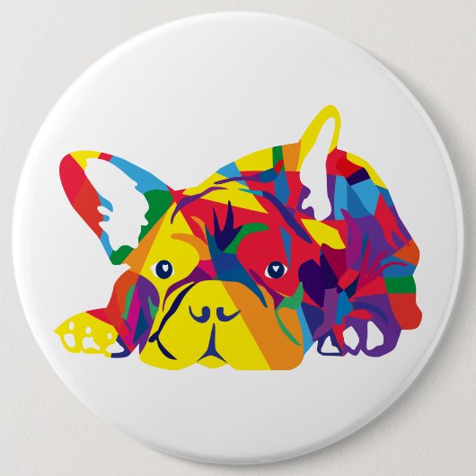 Badge Rond 15,2 Cm Bouledogue français (Devant)