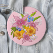 Badge Rond 15,2 Cm Bouquet de printemps (En situation)