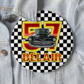 Badge Rond 15,2 Cm Bouton 1957 de Bel Air de Chevy (En situation)