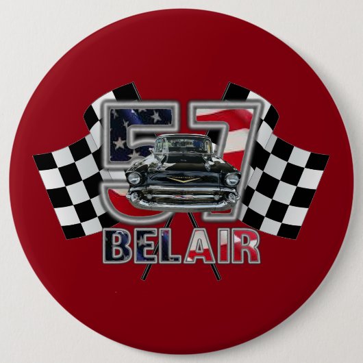 Badge Rond 15,2 Cm Bouton 1957 de Bel Air de Chevy (Devant)