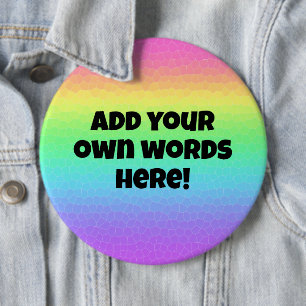 Badge Rond 15,2 Cm Bouton arc-en-ciel personnalisé