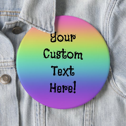 Badge Rond 15,2 Cm Bouton Arc-en-ciel personnalisé (En situation)