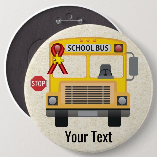 Badge Rond 15,2 Cm Bouton Arrondi du pilote de bus (Devant & derrière)