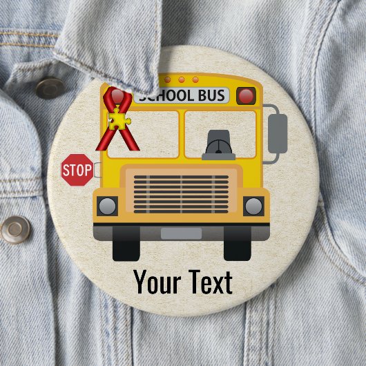 Badge Rond 15,2 Cm Bouton Arrondi du pilote de bus (En situation)