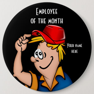 Badge Rond 15,2 Cm Bouton Arrondi Employé Du Mois M