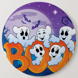 Badge Rond 15,2 Cm Bouton arrondi Halloween/Fantôme mou