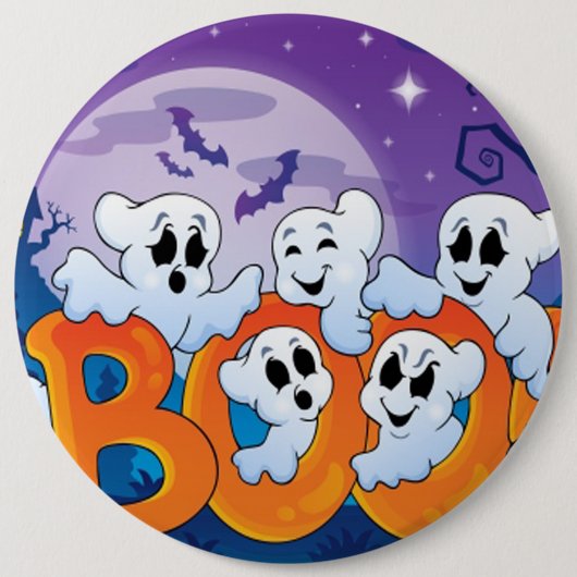 Badge Rond 15,2 Cm Bouton arrondi Halloween/Fantôme mou (Devant)