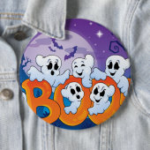 Badge Rond 15,2 Cm Bouton arrondi Halloween/Fantôme mou (En situation)