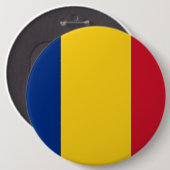Badge Rond 15,2 Cm Bouton avec Drapeau de Roumanie (Devant & derrière)