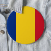 Badge Rond 15,2 Cm Bouton avec Drapeau de Roumanie (En situation)