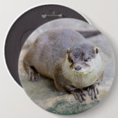 Badge Rond 15,2 Cm Bouton avec petite loutre griffée (Devant & derrière)