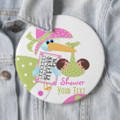Badge Rond 15,2 Cm Bouton baby shower jumeaux (En situation)