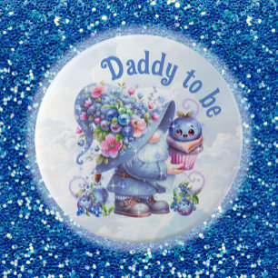 Badge Rond 15,2 Cm Bouton Basse Basse Basse Blueberry Souhaite Gnome
