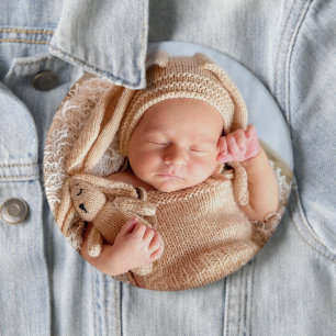 Badge Rond 15,2 Cm Bouton bébé photo personnalisé