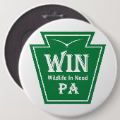 Badge Rond 15,2 Cm Bouton bénévole WIN (Devant & derrière)