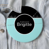 Badge Rond 15,2 Cm Bouton bleu et noir (En situation)