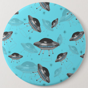 Badge Rond 15,2 Cm Bouton bleu UFO