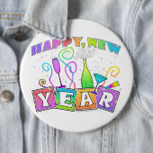 Badge Rond 15,2 Cm Bouton - BONNE ANNÉE (En situation)