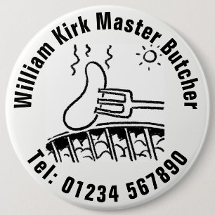 Badge Rond 15,2 Cm Bouton Boucher maître