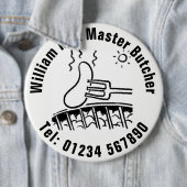 Badge Rond 15,2 Cm Bouton Boucher maître (En situation)