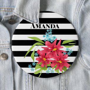 Badge Rond 15,2 Cm Bouton Bouquet de fleurs