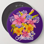 Badge Rond 15,2 Cm Bouton Bouquet printemps (Devant & derrière)