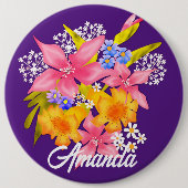 Badge Rond 15,2 Cm Bouton Bouquet printemps (Devant)