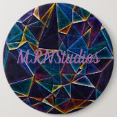 Badge Rond 15,2 Cm Bouton Bulles cassées (Devant)