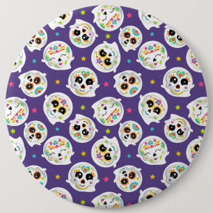 Badge Rond 15,2 Cm Bouton carré