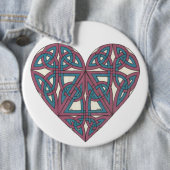 Badge Rond 15,2 Cm Bouton celtique de coeur (En situation)