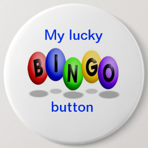 Badge Rond 15,2 Cm Bouton chanceux de bingo-test