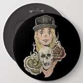 Badge Rond 15,2 Cm Bouton chicano d'art (Devant & derrière)