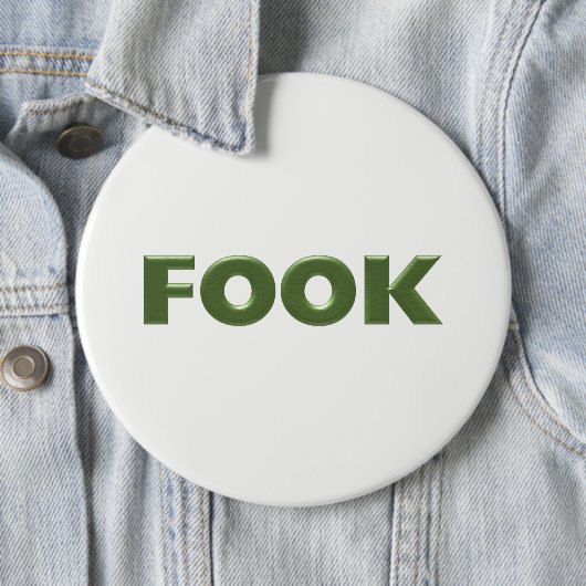 Badge Rond 15,2 Cm Bouton colossal blanc Fook (En situation)