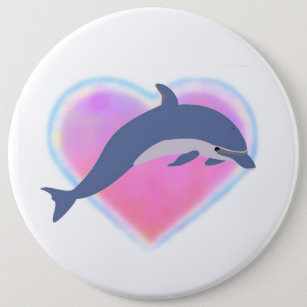 Badge Rond 15,2 Cm Bouton d'amour de dauphin