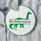 Badge Rond 15,2 Cm Bouton d'anniversaire du dinosaure vert (En situation)