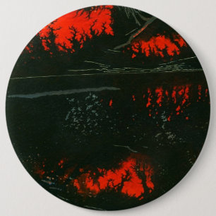 Badge Rond 15,2 Cm Bouton d'art Abstrait "Feu de marais"