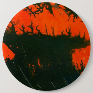 Badge Rond 15,2 Cm Bouton d'art Abstrait "Feu de marais #2"