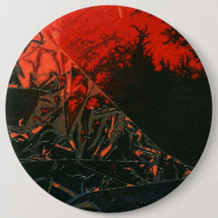 Badge Rond 15,2 Cm Bouton d'art Abstrait "Feu de marais #3"