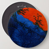 Badge Rond 15,2 Cm Bouton d'art Abstrait "Feu de marais #4" (Devant & derrière)
