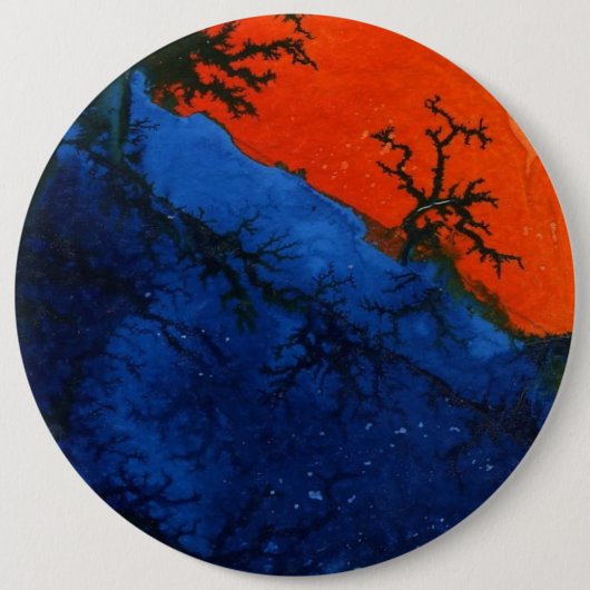 Badge Rond 15,2 Cm Bouton d'art Abstrait "Feu de marais #4" (Devant)