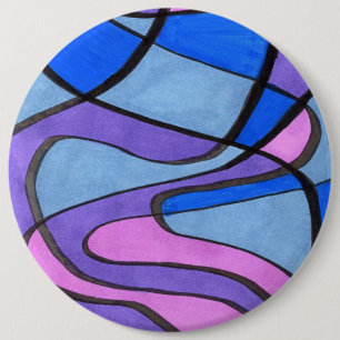Badge Rond 15,2 Cm Bouton d'art Abstrait "Morningl Cool"