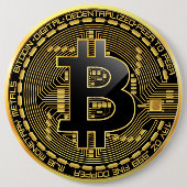 Badge Rond 15,2 Cm Bouton de Bitcoin (Devant)