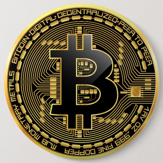 Badge Rond 15,2 Cm Bouton de Bitcoin (Devant)